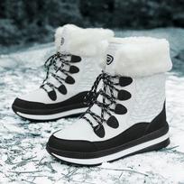 Winter Warm Snow Boots for Women Faux Fur Lined Waterproof Lace-Up Comfortable Short Boots Women's Outdoor Non-Slip Hiking Walking Ankle Boots Shoes 35