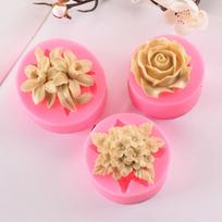 Alyvinė rožinė lelija fondantas silikoninė forma gipso pyrago dekoravimo šokolado kepimo įrankiai 3d silikoninė forma rankų darbo muilo forma rose rožinė