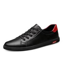 FashionGenuine Leather Men Casual Shoes Four Seasons Tenis Masculino Breathable Outdoor Walking Shoes Ultra-light Lace-Up Male Sneakers 45 balta