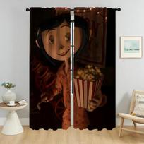 Coralines Halloween Decoration Blackout Curtain for Room 2 Panel Modern Living Room Curtains Home Interior Curtains Shades Child W50xH70cmx2pcs