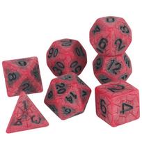 Retro Polyhedral Dice Set 7pcs DND Dice with Spider Web for DND TRPG Games D4 D6 D8 D10 D00 D12 D20 Dice black