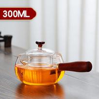 Karščiui atsparus stiklinis arbatinukas Karščiui atsparus garinimo arbatinukas Šoninė medinė rankena Su arbatos puodeliu Arbatos rinkinys Pu Erh Gaiwan Virdulys Puodai gray