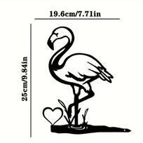 Flamingas ant šakos Plieninė silueto - Metalinė sienos meno puošmena namams, sodui, kiemui, terasai, lauko statulėlė su kuolu, tobula gimtadienio dovana smėlis
