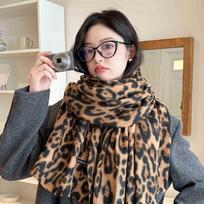 Season Leopard Print Scarf, High-Quality Student Scarf, Warm Couple Shawl