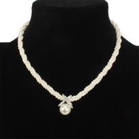 Imitation Pearls Multiple Woven Necklace for Women Fashion Short Choker Necklaces balta