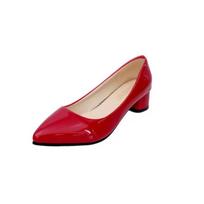 Fashion 2024 Ladies High Heel Pumps Fashion Office Work Wedding Party Shoes Ladies High Heels Women Autumn White Red Pink Shiny Black 35 raudona