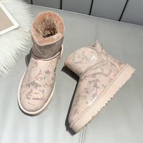 Fashion Botas De Mujer Plush Boots  for Women Fashion Winter Indoor Home Fluffy Warm Cotton Boots for Outdoor Fuzzy Cozy Slipper 35 rožinė