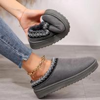 Fashion Women Boots Winter Brand Fur Short Plush Warm Snow Boots Women 2024 New Fashion Platform Flat Shoes for Women Zapatos De Mujer 36 pilka spalva
