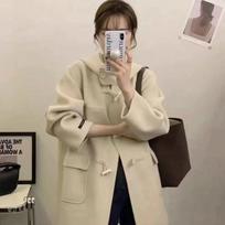 New Horn Buckle Winter Korean Version of The Small Women's Tide Double-sided Wool Coat. S