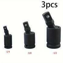 360 laipsnių besisukantis pneumatinis universalus jungties galvutės lizdų rinkinys elektriniam veržliarakčiui su vėjo pistoleto priedais 3pcs gray