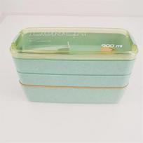 Healthy Material Lunch Box 3 Layer Wheat Straw Bento Boxes Microwave Dinnerware Food Storage Container Lunchbox 900ml beige