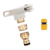 Universalus 3 viename žalvarinės žarnos čiaupų jungčių rinkinys Vintage maišytuvo adapterio skalbimo mašinos greitoji jungtis CHINA white