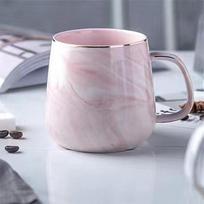 1PC Ceramic Cup Nordic Gold Rim Coffee Oatmeal Breakfast Cup Creative Personality Mug Marble Pattern 380ml