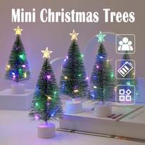 17cm LED Mini Kalėdinės Eglutės Dekoracijos Dekoravimas Plastikinė Kalėdos Ir Dovanų Vakarėlis Sniegas Stalas Žiema Stalo Žalia Metai Gražios Švieselės