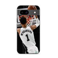 Case for Google Pixel 8a Victor Wembanyama #1 San Antonio Spurs Dunk juoda