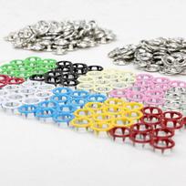 9,5 mm šakutės žiedo tvirtinimo detalės / smeigtukai Metalinis atviras žiedas be siuvimo sagų replių 100 Sets snaps gray