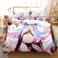 3D Anime Seksualios Merginos Silvervale VTuber Patalynės Komplektas Viengulis Twin Pilnas Karalienės Karaliaus Dydžio Lovos Komplektas Suaugusiems Vaikams Miegamojo Antklodės Užvalkalų Rinkiniai 70x133cm 2pcs gray