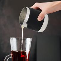 Handleless Milk Pitcher Coffee Frother Cup Multiuse Frothing Jug Steamer for 350ml black