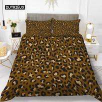 Leopard Print Duvet Cover Set Queen Size Girl Colorful Cheetah Print Bedding Set Polyester Wild Animal Theme Comforter Cover Set EU single(135x200cm)