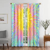 Abstract Colorful Kaleidoscope Texture Kids Blackout Window Curtain for Living Room Bedroom Bathroom Kicthen Door Cupboard Hooks W50 X H130(CM)X2&Grommet Top red