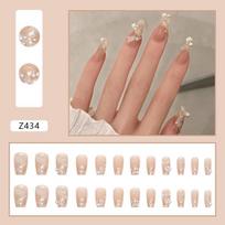 Diamond Wearing Nail Finished Fake Nail Explosion Nail Art Tablets Innocent Girl Shows White Ice