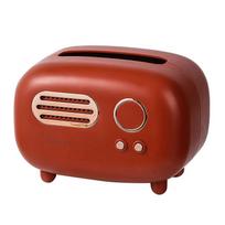 Wet Wipes Decoration Paper Holder Storage Napkin Case Desktop Retro Radio Model Vintage Dispenser Organizer Ornament Tissue Box brown