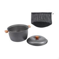 Camping Soup Pot Cooking Portable with Storage Pouch Supplies Picnic Stockpot Cookware for gray