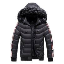 Vyriškas neperšlampamas gobtuvas kailinė apykaklė Parka Striukė Paltas Vyriški Rudens mada Kasdieniai parkai Vyrai Žiema Šilta 5XL juoda