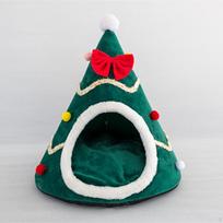Christmas Cat Bed for Indoor Cats Cozy Kennel Cave Shelter Warm Cute L