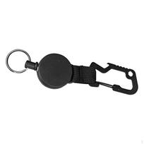 Heavy Duty Retractable Keychain with Sturdy Carabiner for Outdoor Adventures black