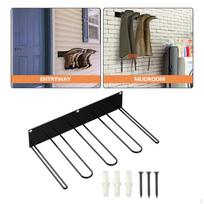 Wall Mounted Boot Rack Dryer Metal Tall Shoe Holder Hanger for Indoor Outdoor black