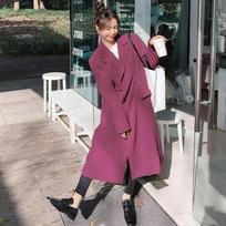 Women's Design Purple Suit Windbreaker Jacket Women's Spring and Autumn Loose Casual Temperament Long Coat XL juoda