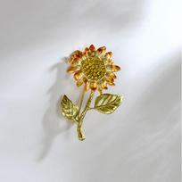Win The Title In One Fell Swoop, Retro High-End Van Gogh Sunflower Brooch, Femininity Enamel Corsage Design, Niche Pin