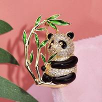 Chinese Style Giant Panda Brooch High-End Female Niche High-End Design Corsage Animal Pin Accessories brown