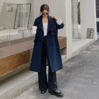 Niche Design Windbreaker Women's Autumn New Style French Retro Temperament Loose Casual Long Coat Jacket XL black
