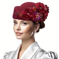 1 vnt. Beret Caps Airline Veltinis su gėlėmis Beanie Cap Vakarėlio stiuardesės kepurė Minkšta turbaninė kepurė Vintažinės bažnyčios moterims