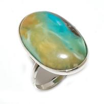 Natural Amazonite Gemstone Handmade 925 Sterling Silver Jewelry Ring Size 8 n3j16