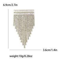 Korean Fashion Full Diamond Grab Chain Fringed Brooch Simple Temperament Women'S Clothing Corsage Jewelry Pin gray