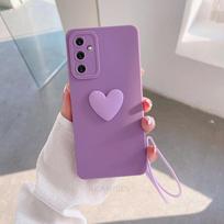15 25 35 55 Love Heart Lanyard silikoninis dėklas, skirtas Samsung Galaxy A15 A25 A35 A55 A14 A24 A34 A54 5G A04s fotoaparato dangtelis A53 A52 A21S blue