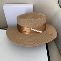 Prancūziškas elegantiškas ir elegantiškas šiaudinis skrybėlis su perlais moterims, vasarinis lauko apsaugos nuo saulės skrybėlis, atostogų paplūdimio skrybėlis, moteriškas skrybėlis nuo saulės ONE SIZE