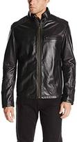 New Black Handmade Stylish Jacket Elegant Men's Genuine Lambskin Leather S juoda