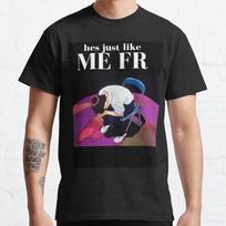 Summer Men Fashion Casual Short Sleeves Evangelion Hes Just Like Me Fr Shinji Black Tees Oversized T-shirts S mėlyna