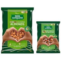 Tata Sampann Pure California Almonds Whole & Dry Fruits | 500g & Tata Sampann Dry Fruits & Nuts Mix, 200 g