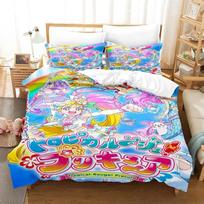 3D Kawaii Anime Hirogaru Sky! Pretty Cure Bedding Set Single Twin Full Queen King Size Bed Set Adult Kid Bedroom Duvetcover Sets EU Single 135x200cm