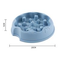 Pet Slow Food Bowl  Dog Slow Feeder  Cat Feeder, Anti-slip Anti-tipping Dog Slow Food Bowl  Large Capacity Cat Bowl 20*5cm gray