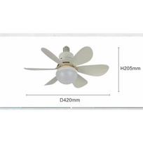 Smart Control Fan Light with LED Bulb Replacement and Remote Control for Bedroom and Living Room 6 Leaves balta