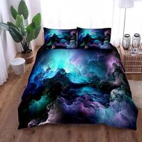 Abstract Space Nebula Duvet Cover Set UK Single Double Queen King US Twin Full King Size Bed Linen Set 70x133cm 2pcs black