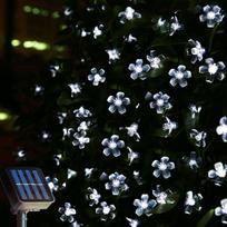 Saulės girlianda Kalėdoms Lauko 50LED 8 režimai Vandeniui atspari Gėlių sodo žydėjimo apšvietimas Šventės Namų dekoracija Flower- 5m 20leds balta