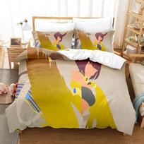 Monster Musume: Everyday Life With Monster Girls Bedding Set Cartoon Anime three-piece set Adult Kid Bedroom Duvet cover Sets EU Twin 135x200cm beige