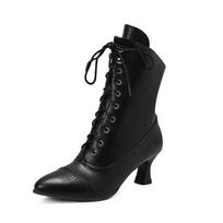 Krazing Pot Polyurethane Autumn Winter Shoes 47 Size 48 Chelsea Boots Pointed Toe Lace Up Keep Warm Ankle Boots 34 juoda